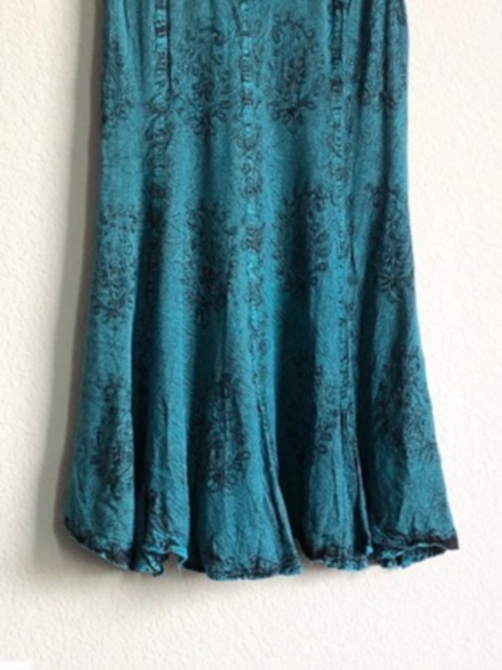 My Choice Vintage Embroidered Tank Dress Teal Black Whimsical Witchcore 90s - Picture 3 of 3